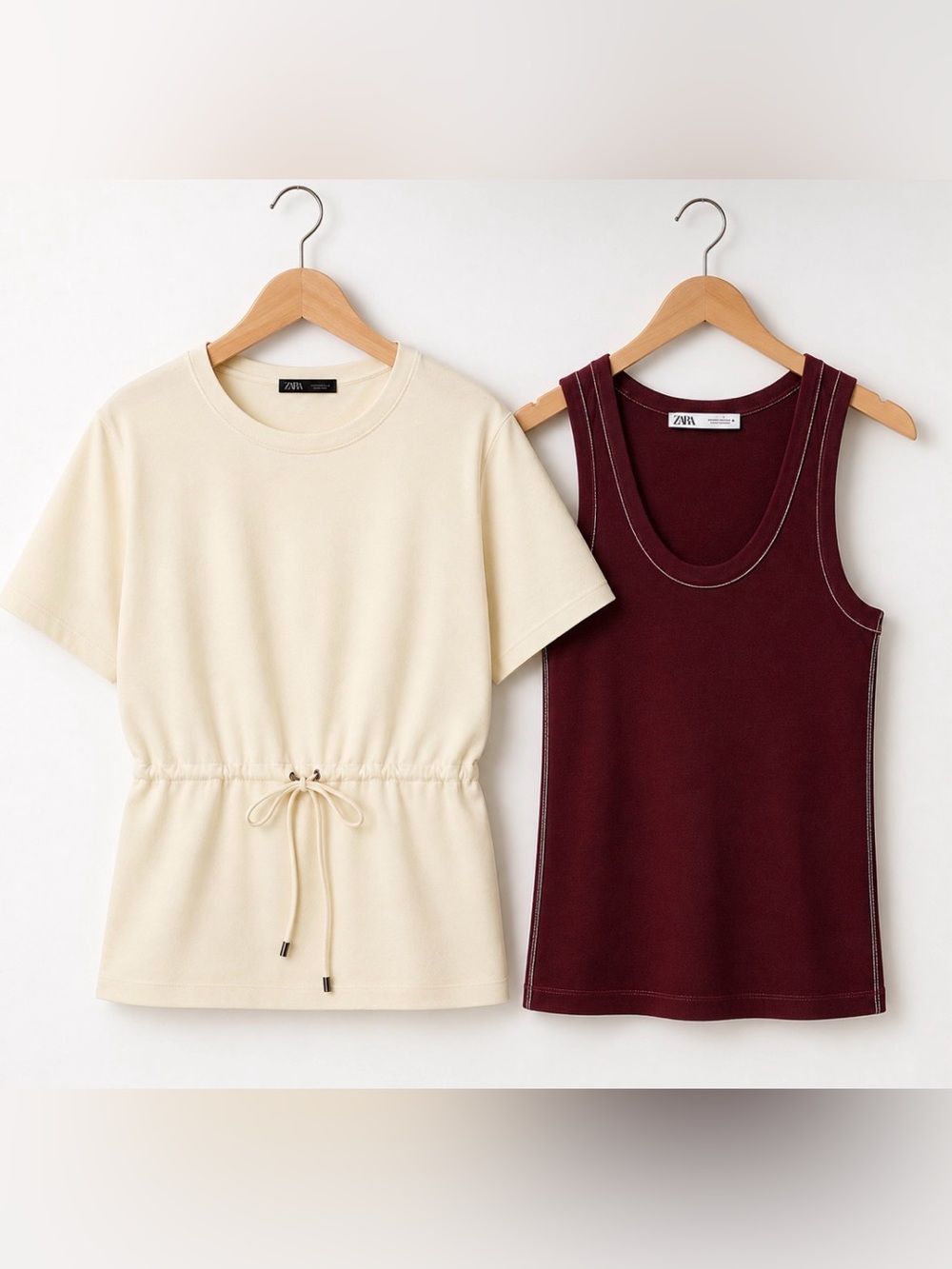ZARA Drawstring Tee & Tank Top Bundle